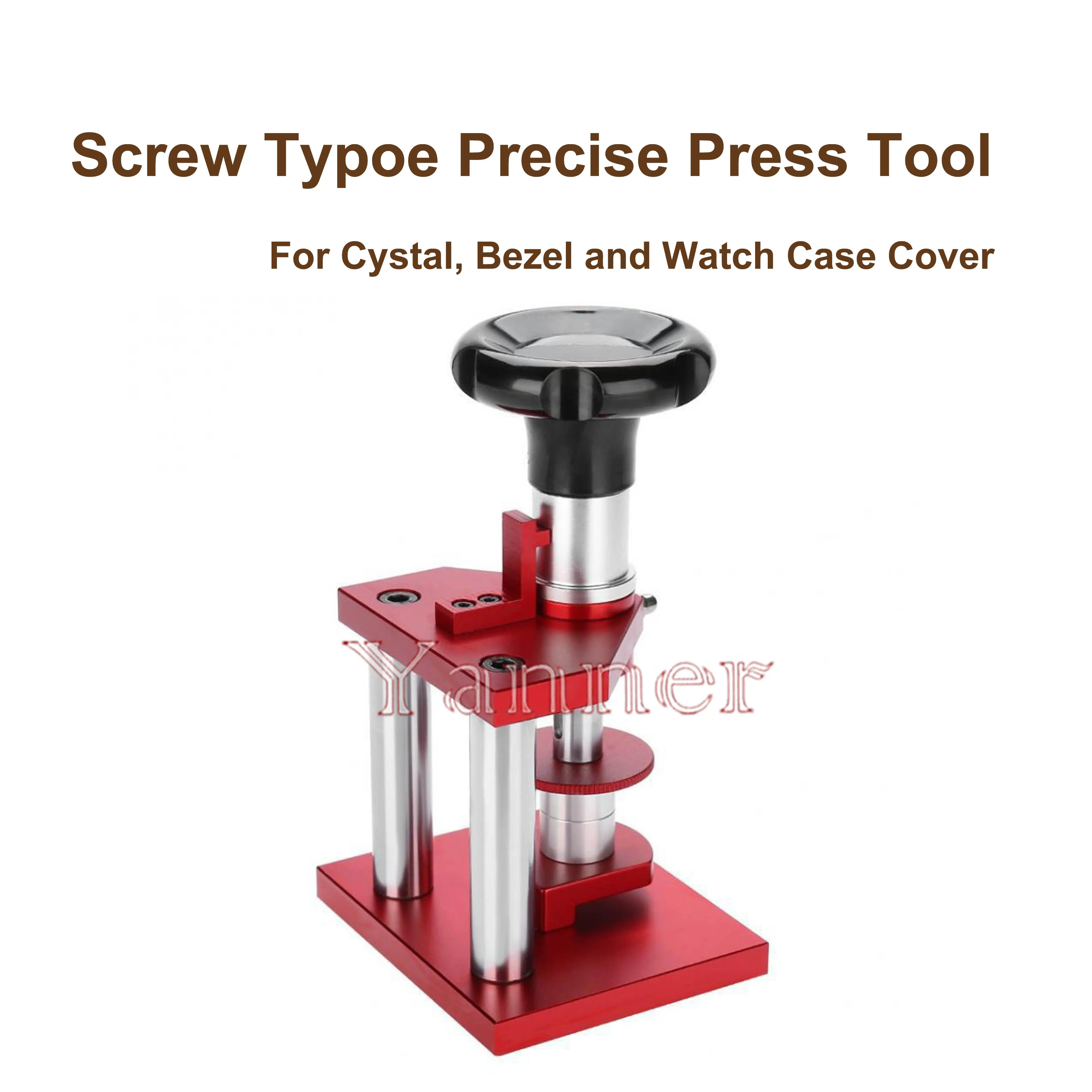 Screw Type Precise Crystal Bezel Watch Back Case Cover Press Tool with 20 Dies Pressing Watch Repair Kits
