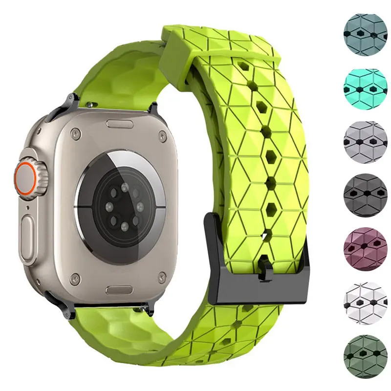 

Football Pattern Strap For Apple Watch Band Ultra 49mm 45mm 44mm 41mm 40mm Silicone Correa Bracelet iWatch Series 3/4/5/6/SE/7/8