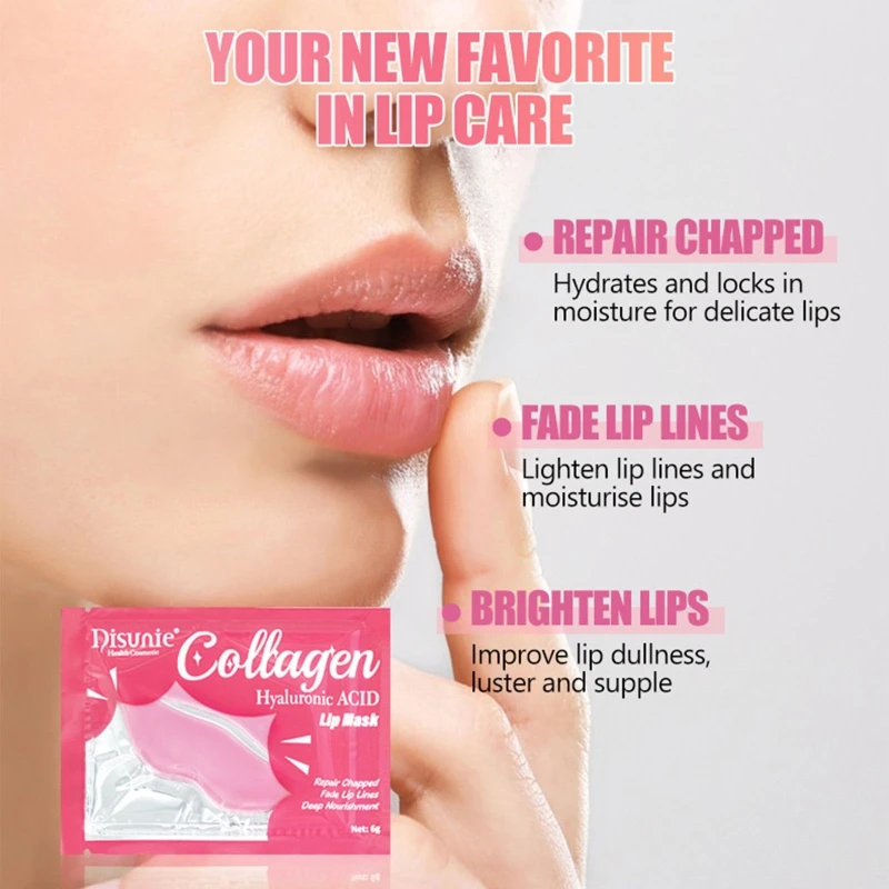 10Pcs Moisturizing Lip Mask Dry Lips Lip Care Remove Dead Skin Anti-Wrinkle Sleep Mask Reduces Lines
