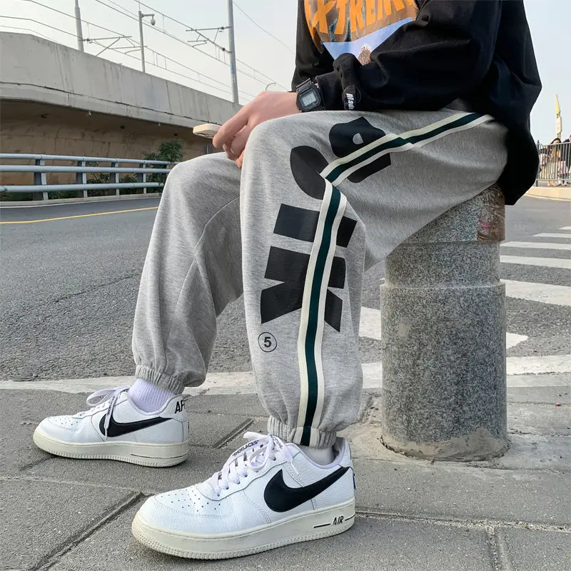 Summer Thin Casual Sports Pants Men's plus Size Loose Fit Spring Autumn Trendy Brand Large Waist Elastic Comfortable Cotton