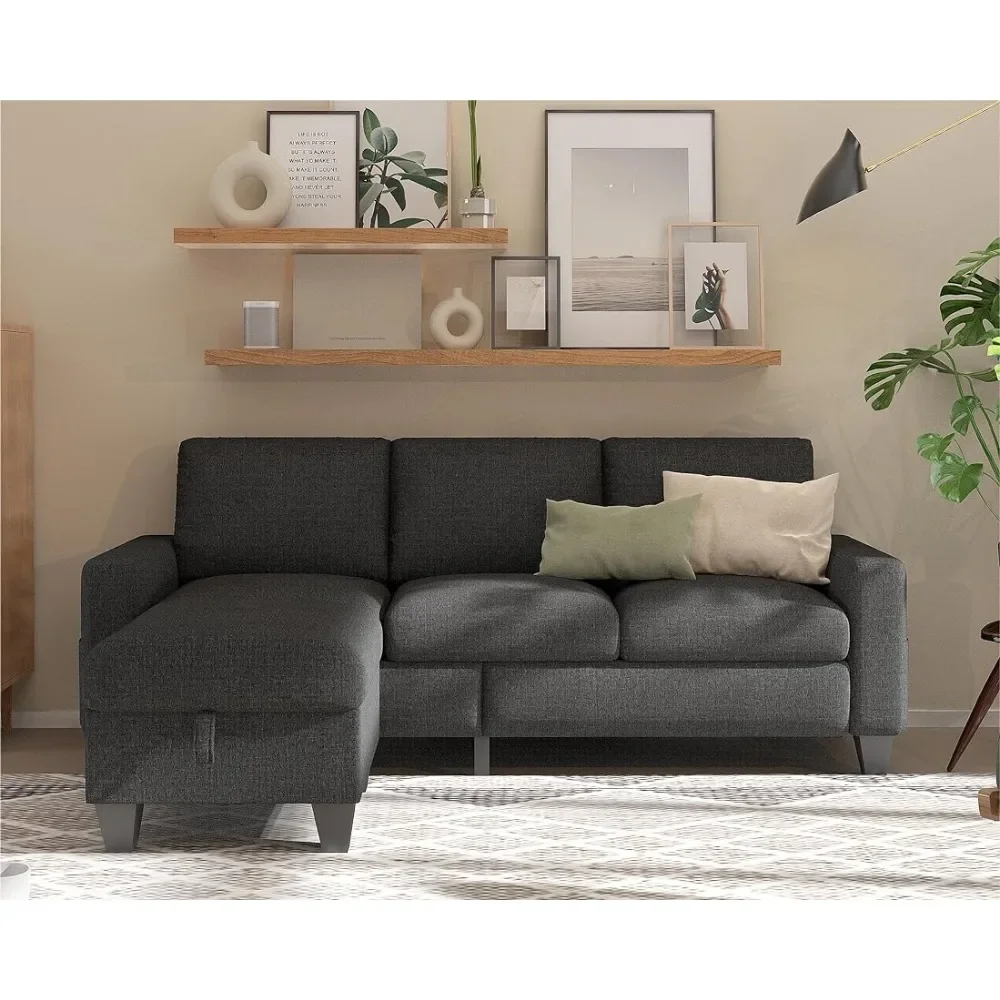 

L Shaped Couches 78" Modular Storage Ottoman 3 Seater Sofas for Living Room Small Space Apartment Freight Free Sofa Furniture