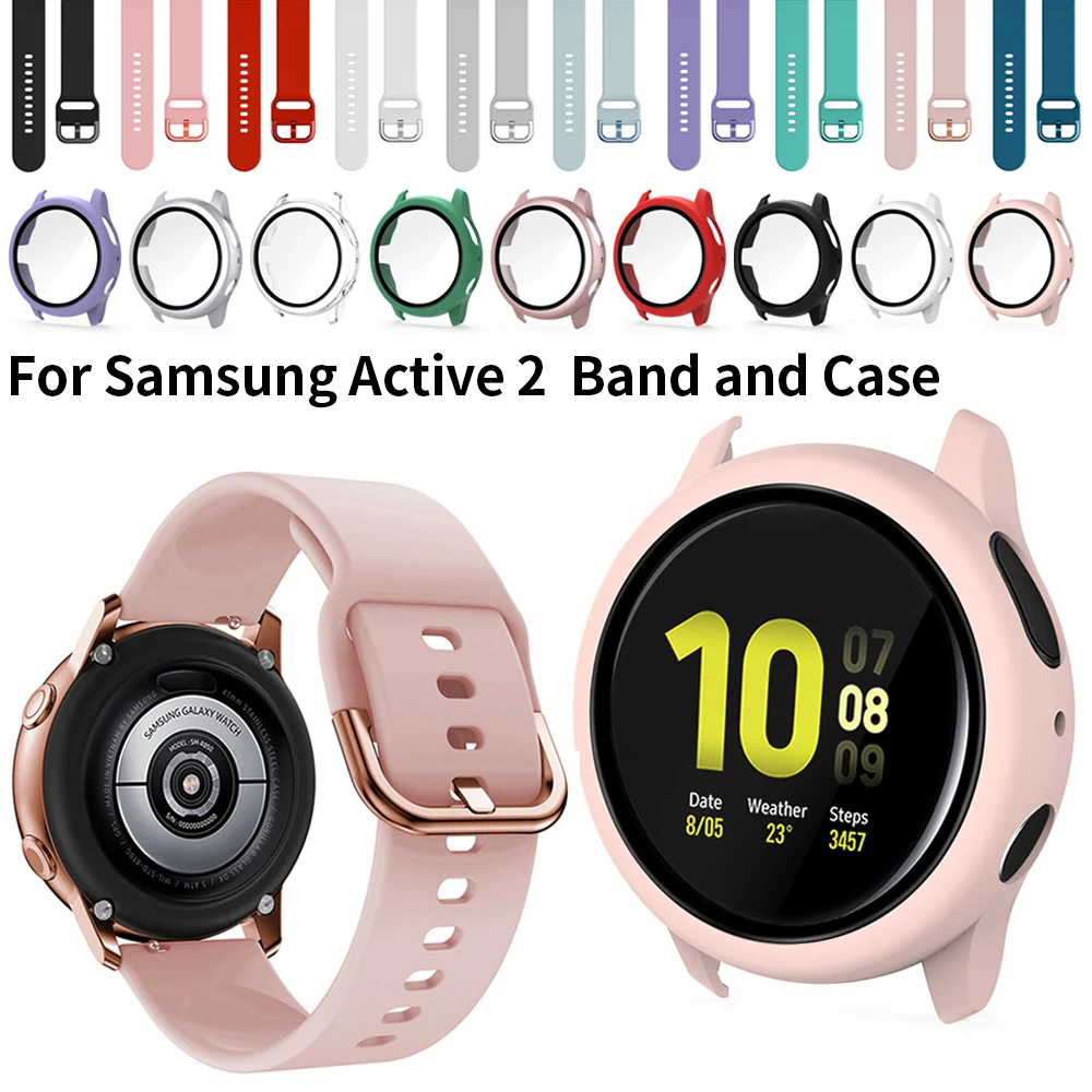 20mm Strap+Case for Samsung Galaxy Watch 4/5 40mm Bracelet Band For Samsung Watch Active2 40mm 44mm Protective Bumper Cover Case