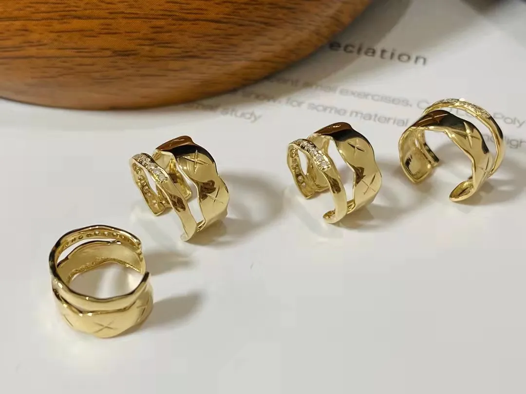 18K Solid EARRING Diamond Ear Clip Yellow Gold Jewelry (AU750)JEWELRI FOR WOMAN ACCESSORI JEWELRI EARRING  2021 Trend Earrings