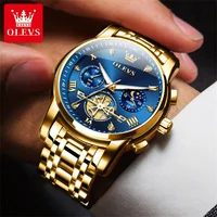 OLEVS marque de luxe montre pour hommes classique échelle romaine volant conception Phase de lune étanche montre à Quartz pour hommes Original 2856 2