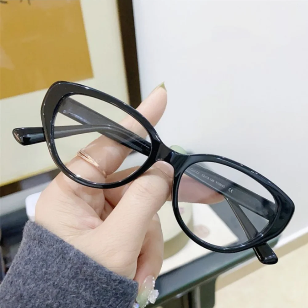 Retro Sweet Cool Spice Millennium Y2K Cat Eye Frame Anti Blue Light Glasses for Women Black Frame Reading Eyewear 0 -4.0