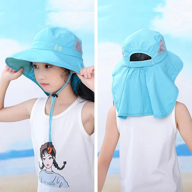 Children Summer Bucket Hats UV Protection Outdoor Beach Sun Hat UV  Protection Boy Girl Flap Cap Adjustable Wide Brim Cap - AliExpress