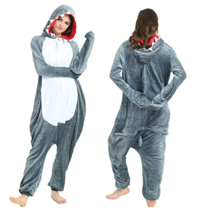 New Grey Shark Onesies Adult Pajamas Cosplay Kigurumi Pyjamas Cartoon  Halloween Costume Sleepwear Jumpsuit Clothes - AliExpress