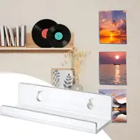 4 Inch Shelf Acrylic Display Acrylic Vinyl Shelf Wall Mount Sleek Music Album Display Holder for Bathroom Bedroom Room for Vinyl 2