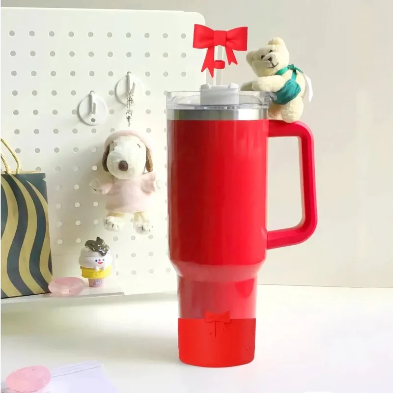 Hot Silicone Cup Cover Anti Slip and Heat-insulating Cup Cover Butterfly Bow 7.5CM/12-40oz Universal Cup Cover Base