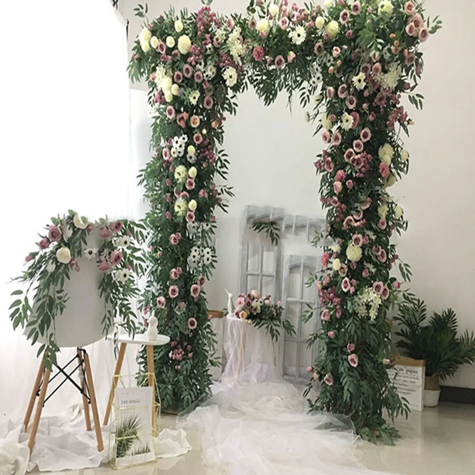 Wedding Arch Square Metal Iron Backdrop White Stand Props Flower Rack Bridal Party Decoration Supplies