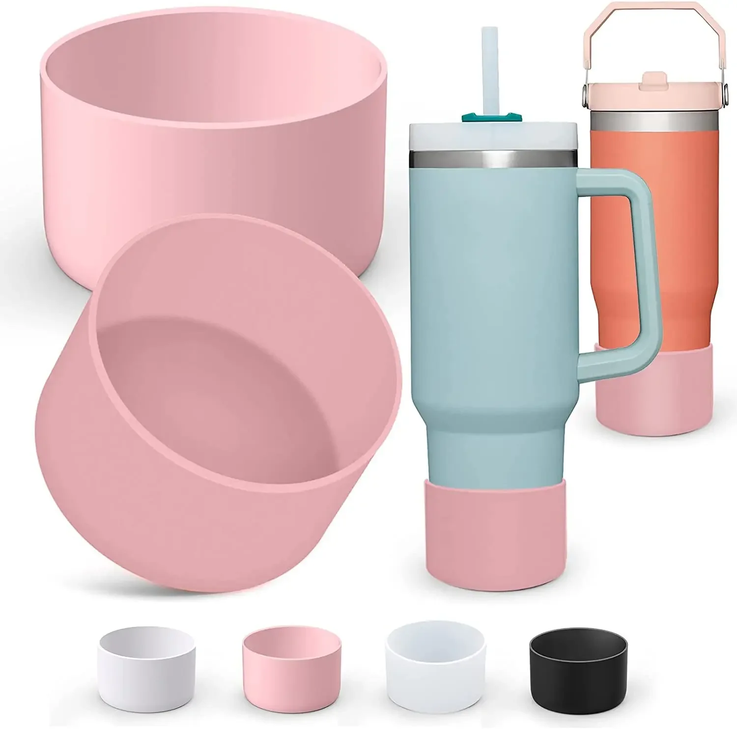 

7.5cm silicone insulated cup cover, solid color silicone space cup bottom cover, glass water bottle bottom cover