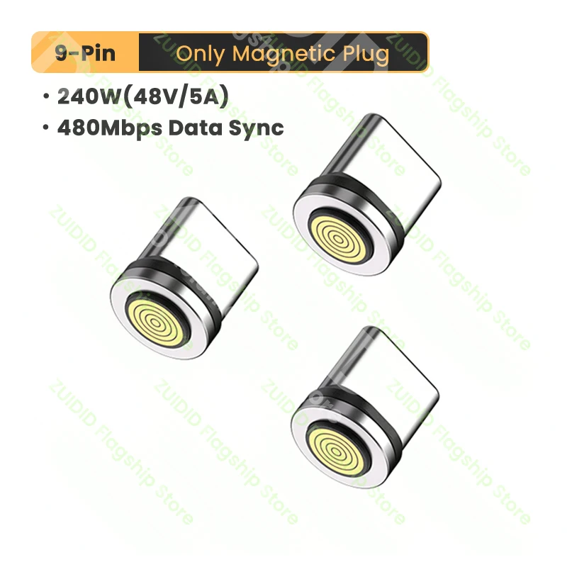 9-Pin USB C to Type C Magnetic OTG Adapter PD240W thumbnail 1