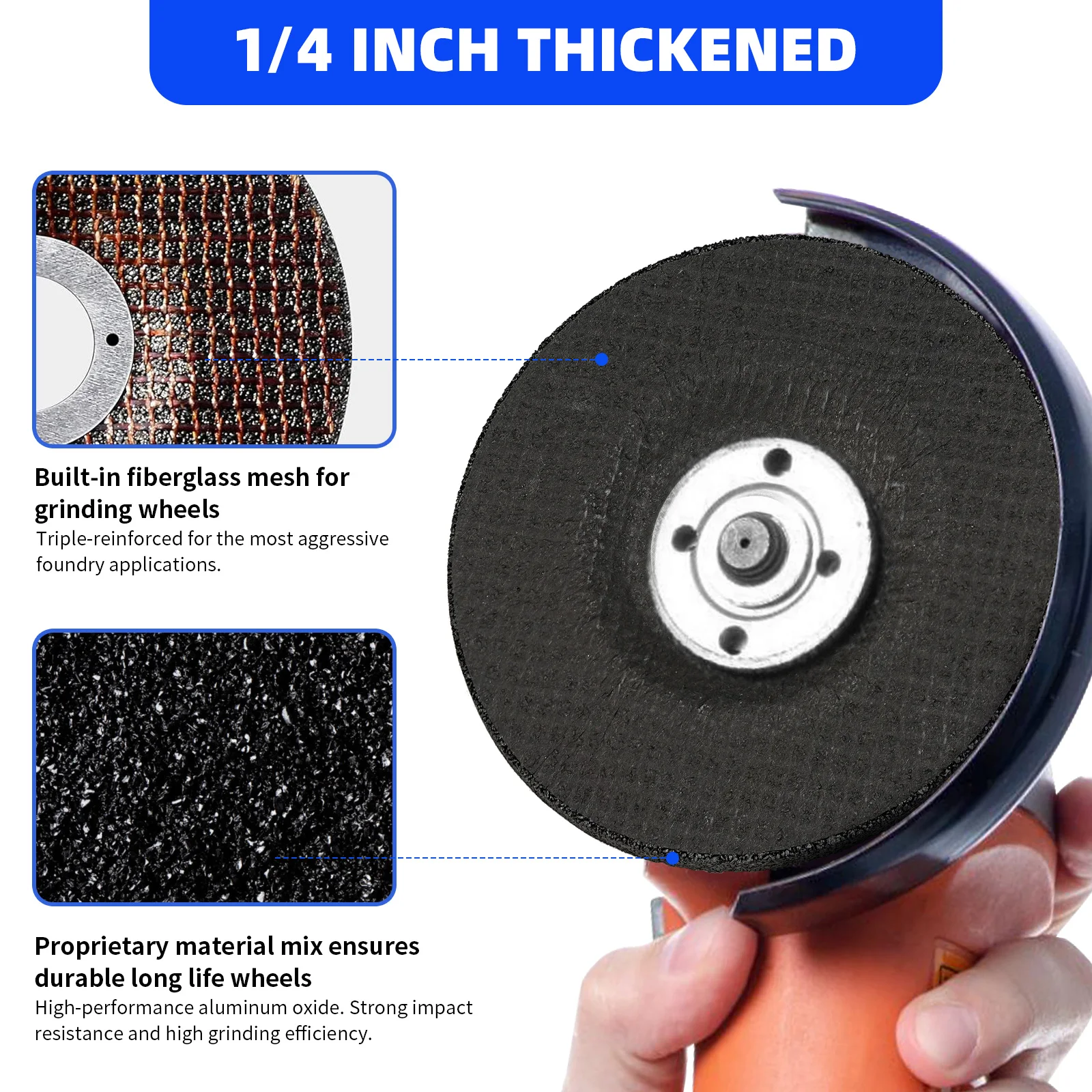 Grinding Disc 115mm Grinding Wheel 4.5 Inch Cutting Disc Angle Grinder for Metal Deburring Stainless Steel 6mm Thickness