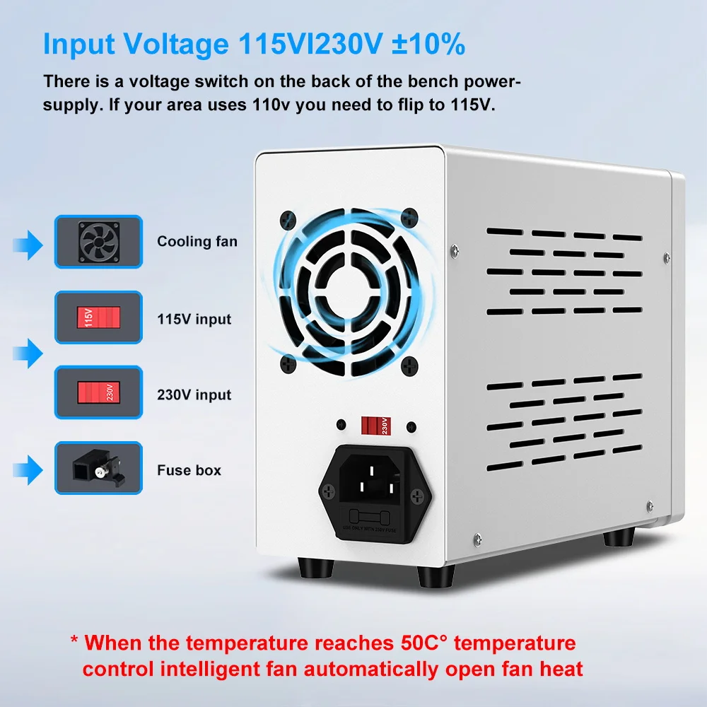 Wanptek 조정 가능한 DC 전원 공급 장치, 실험실 전원 공급 장치, 노화 유지 보수, GA3010B, 5V 2A USB 고속 충전 디스플레이 포함, 32V 10A, 신제품