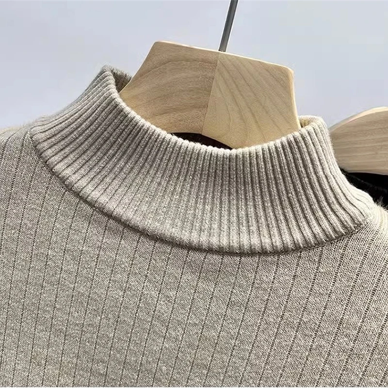 Sweater For Women Casual Thick Warm Knit Plush Velvet Lined Pullover Tops Fall Winter Soft Knitwear Jumper New Slim Poleras 4