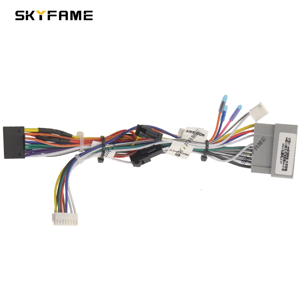 SKYFAME Car 16pin Wiring Harness Adapter Canbus Box Decoder Android Power Cable car wire cable adapter sim card slot adapter For Jeep Commander Chrysler 300C Pacifica