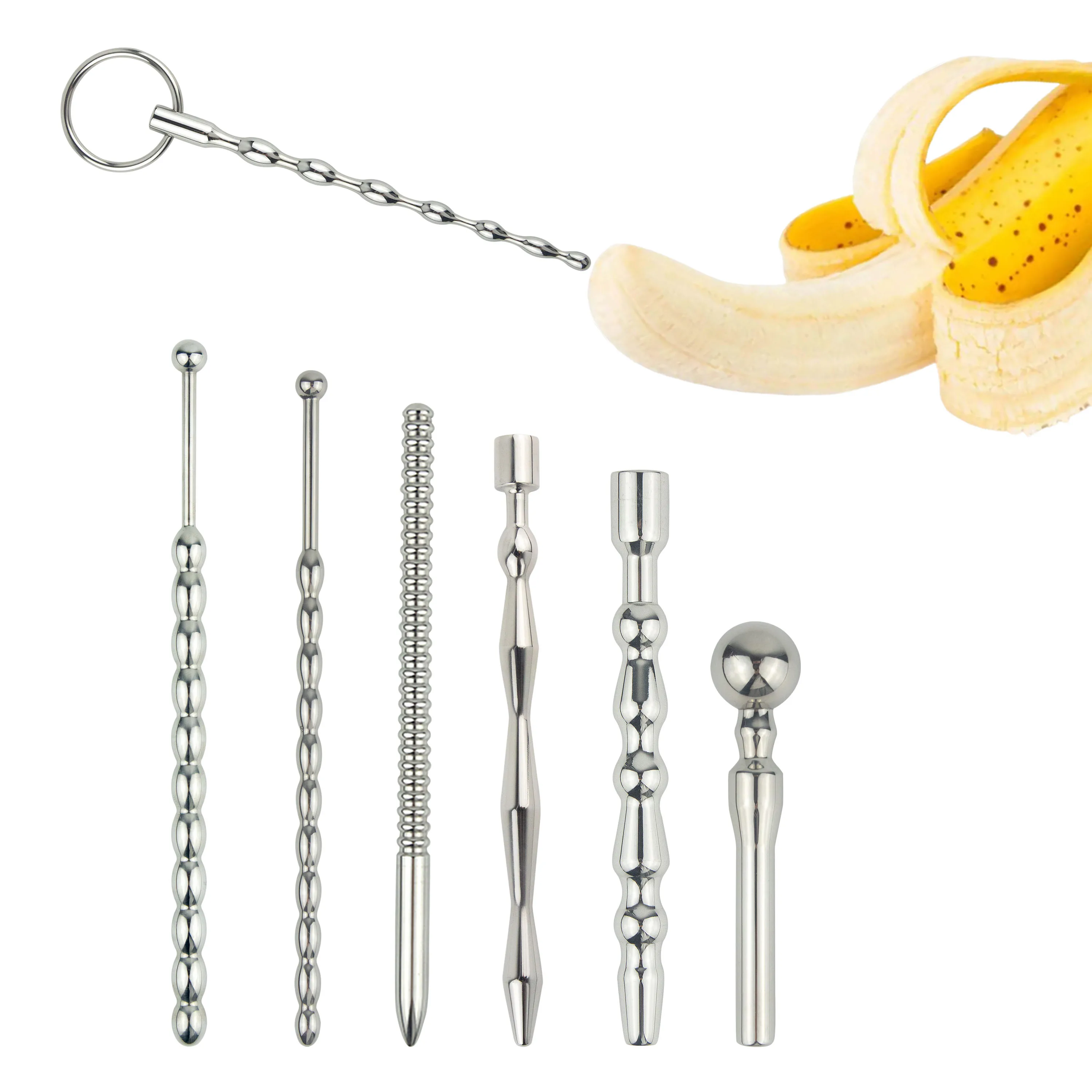 Stainless Steel Penis Dilator Plug Sounding Urethral Plug Beads Dilator Tube Stretching Plugging Rod Horse Eye Expander Sex Toys