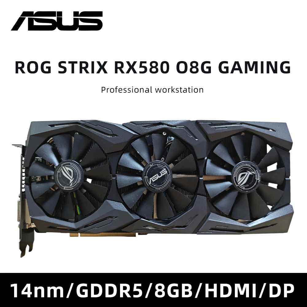 실제 재고 없음 STRIX RX580 O8G GAMING & AREZ DUAL RX570/580 O8G & RX570 8GD5 580  570 그래픽 카드 HDMI DP DVI 지원 - AliExpress