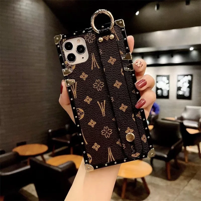 

Shockproof Fashion Square Wrist Strap Phone Case For Xiaomi Redmi Note 10 9 8 7 Pro 10S 9S 9T 8T 9A 9C Mi Poco M3 X3 11 10T Lite
