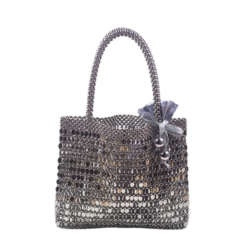 Hand-woven Beaded Bag Women's Fashion Vintage Ins Bow Design