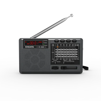 XHDATA D-368 FM 라디오 BT 휴대용 AM FM SW 12 밴드 스테레오 라디오 수신기, 무선 포켓 블루투스 호환 USB TF MP3 플레이어