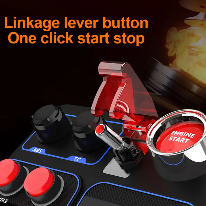 Racing Control Box PXN CB1 Simulator Race Central Control Box 30 Programmable Button Linkage Lever One Click Start Stop RGB Panel For PC