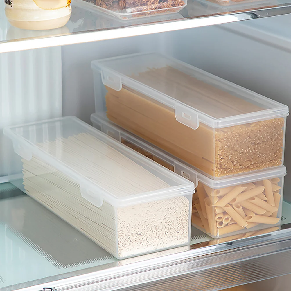 

Transparent Hinge Kitchen Beans and Noodles Storage Box Refrigerator Sealed Crisper Multi-purpose Food 4pcs