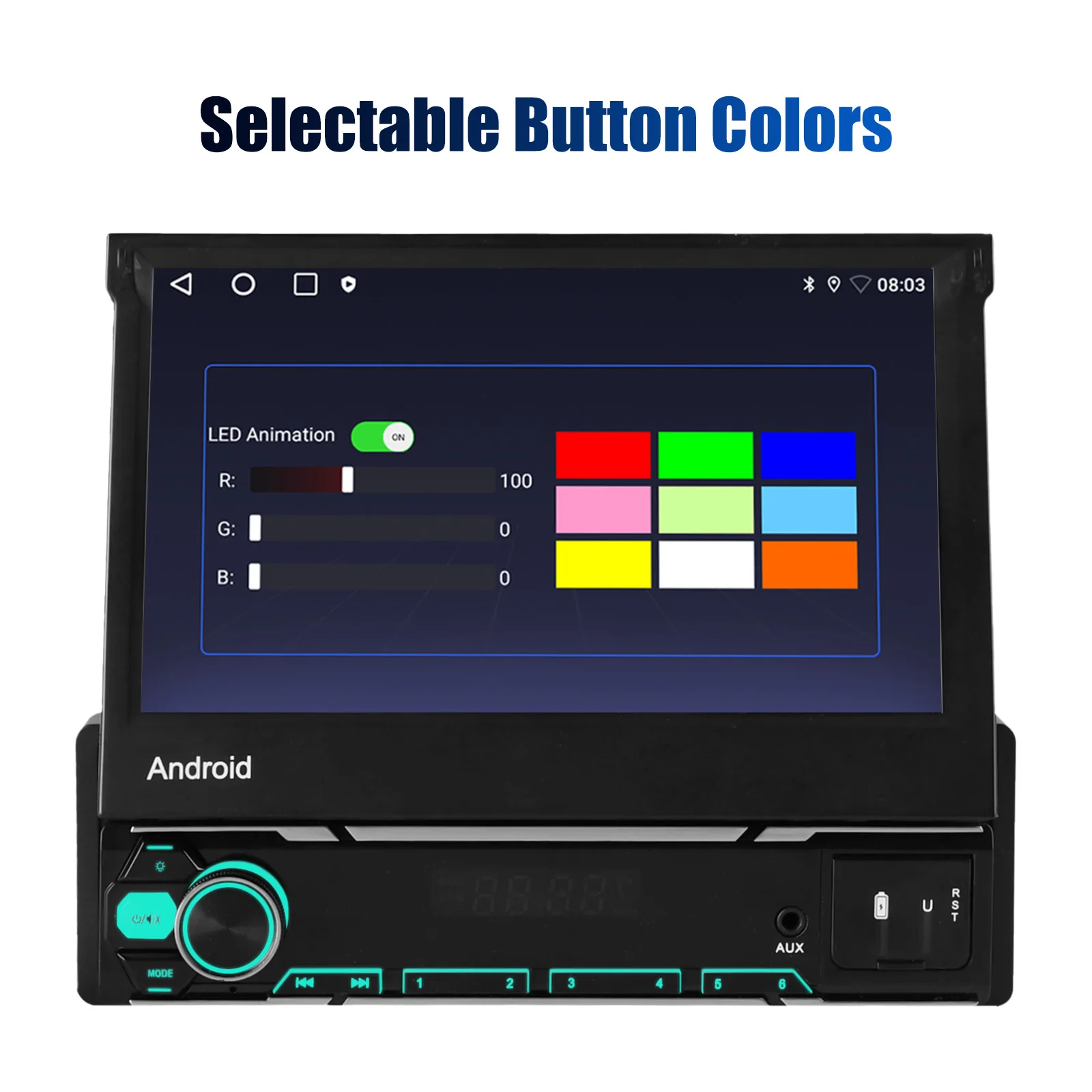ESSGOO Android 15 Car Radio Retractable Screen Carplay 1Din Car Multimedia Player GPS Navigation Autoradio WIFI Auto Bluetooth