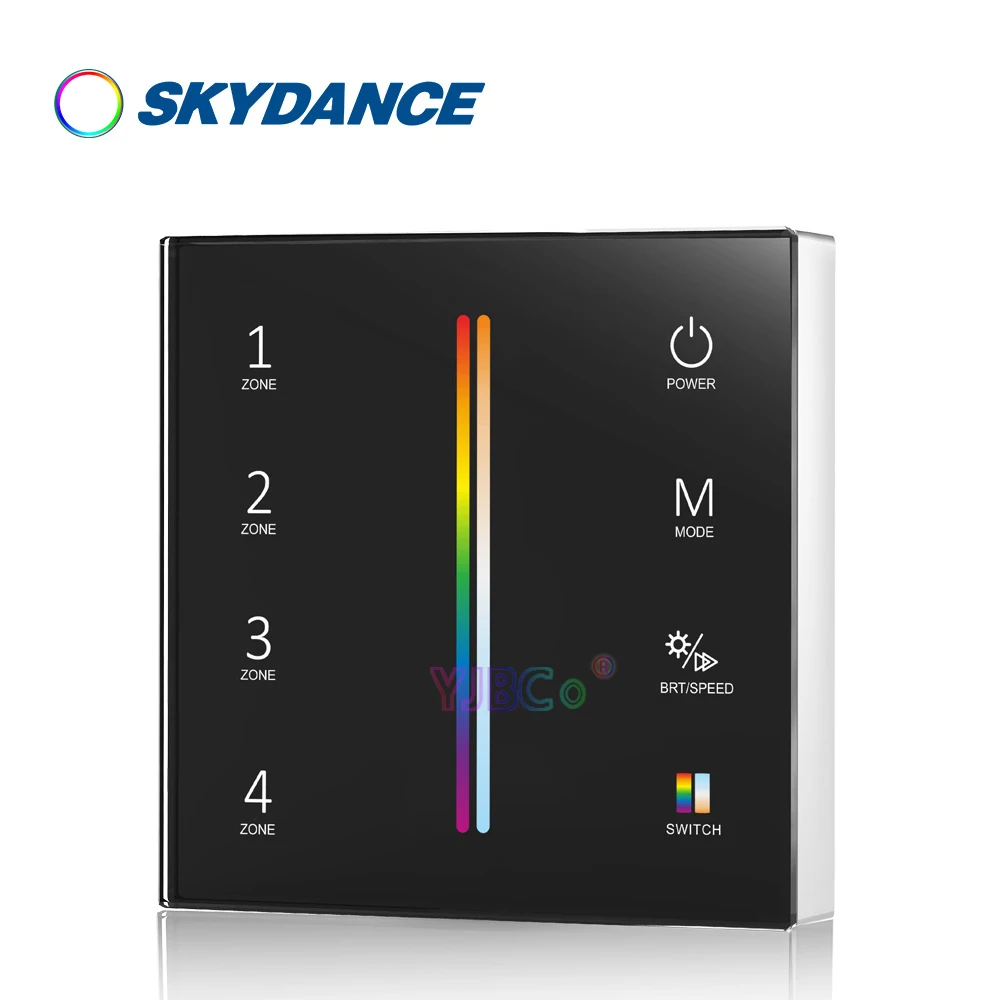 Wall Mounted 86 Type remote Glass Touch Panel Single Color/CCT/RGB/RGBW/RGBCCT LED Strip controller 3VDC 4 Zone Dimmer Switch miboxer 86 type smart touch panel remote dimming cct rgb rgbw rgb cct led strip controller 3v 220v 110v 4 zone dimmer switch