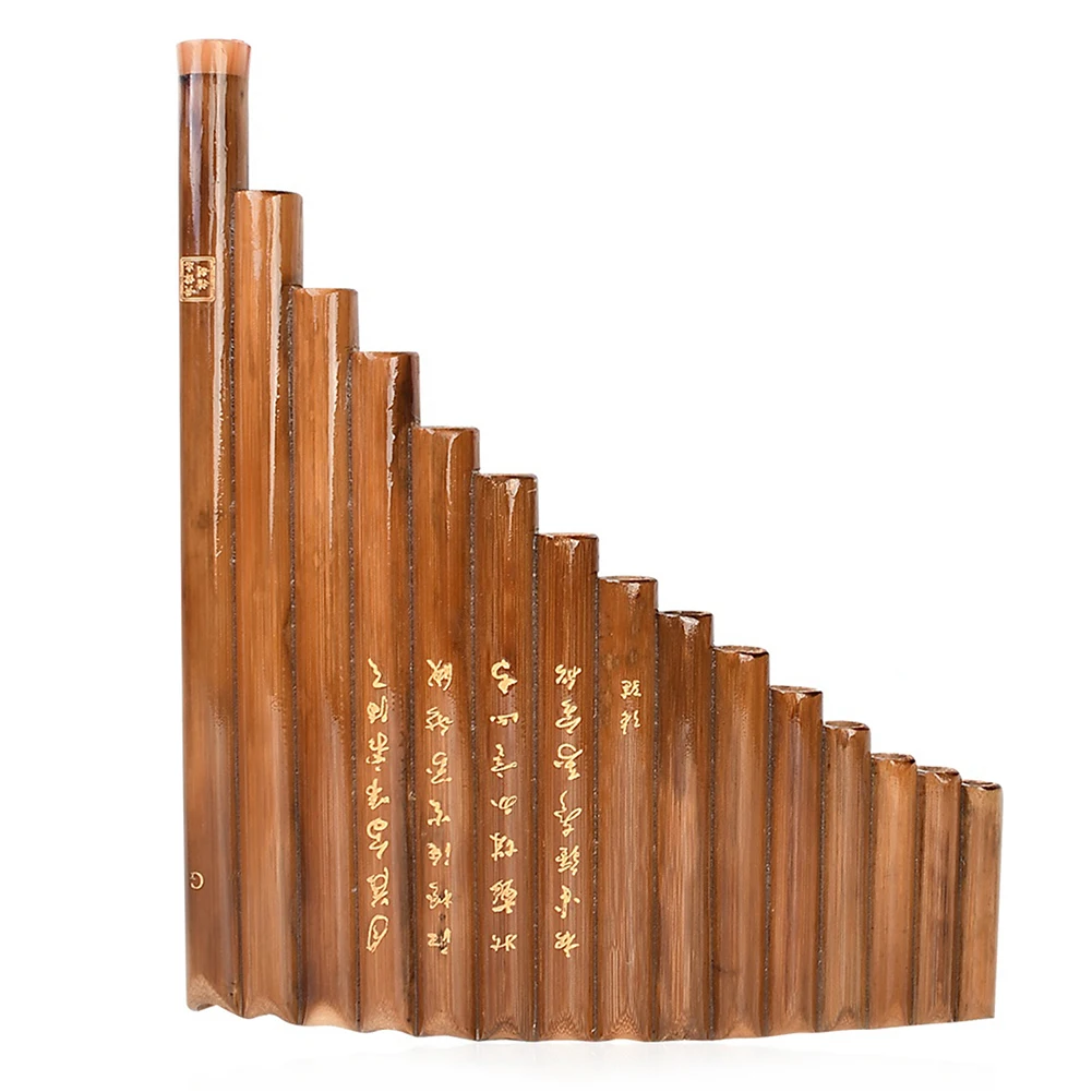 15 Pipe G Key Pan Flute Bamboo Panpipes Chinese Traditional Woodwind Instrument