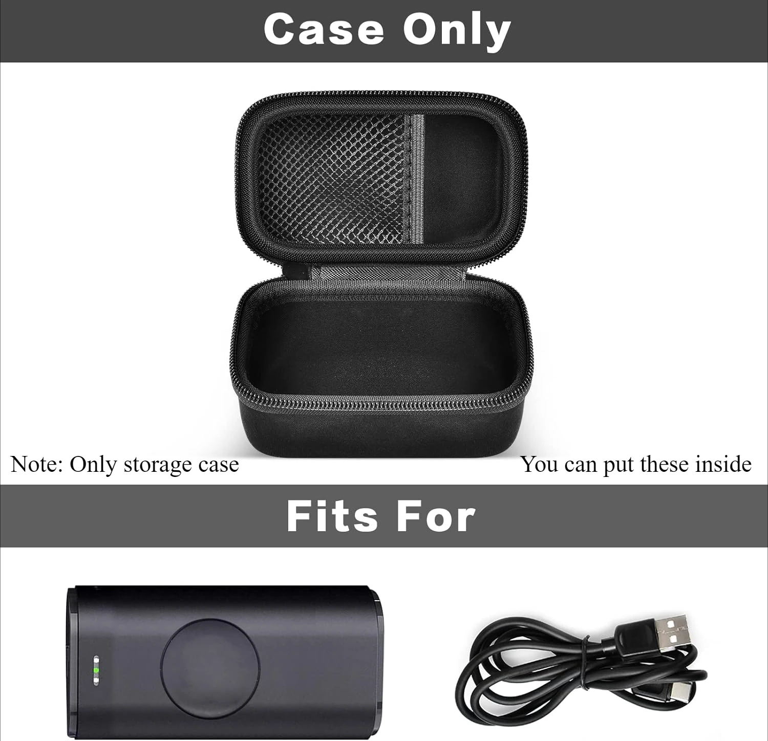 Carrying Case for iWALK Portable for Apple Watch Charger & Phone Charger 9000mAh/5000mAh Charging Battery Pack (CASE ONLY)