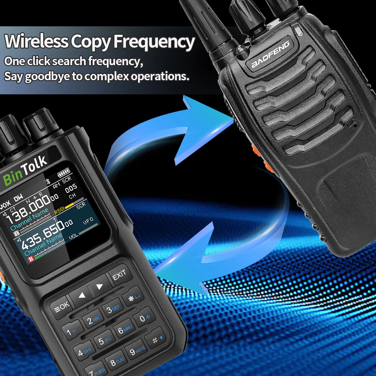 BinTolk BT8000 Walkie Talkie 8W Full Band Bluetooth Programme Noise Reduction Type-c Charger Portable AM FM Communication Radio 6