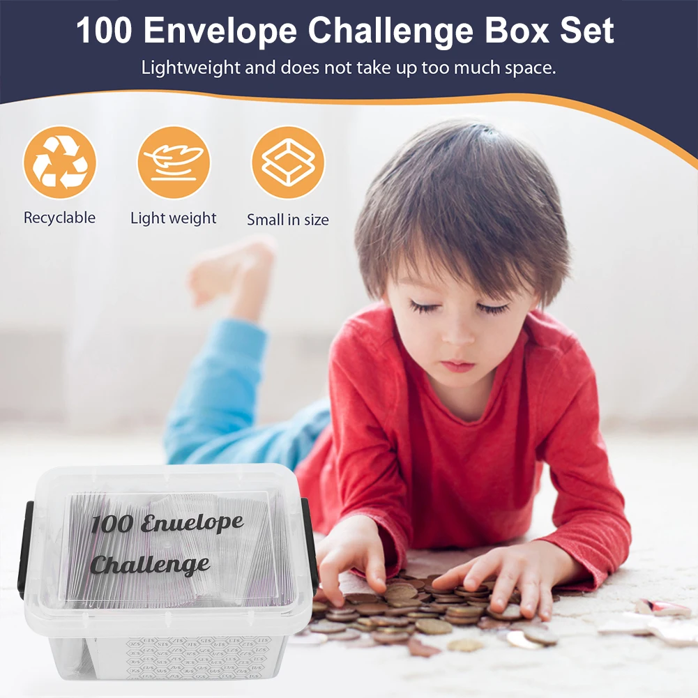 100Pcs Envelope Challenge Box Set Document Filing Financial Bill Cards Holder Invoices Money Saving Storage Organizer Piggy Bank