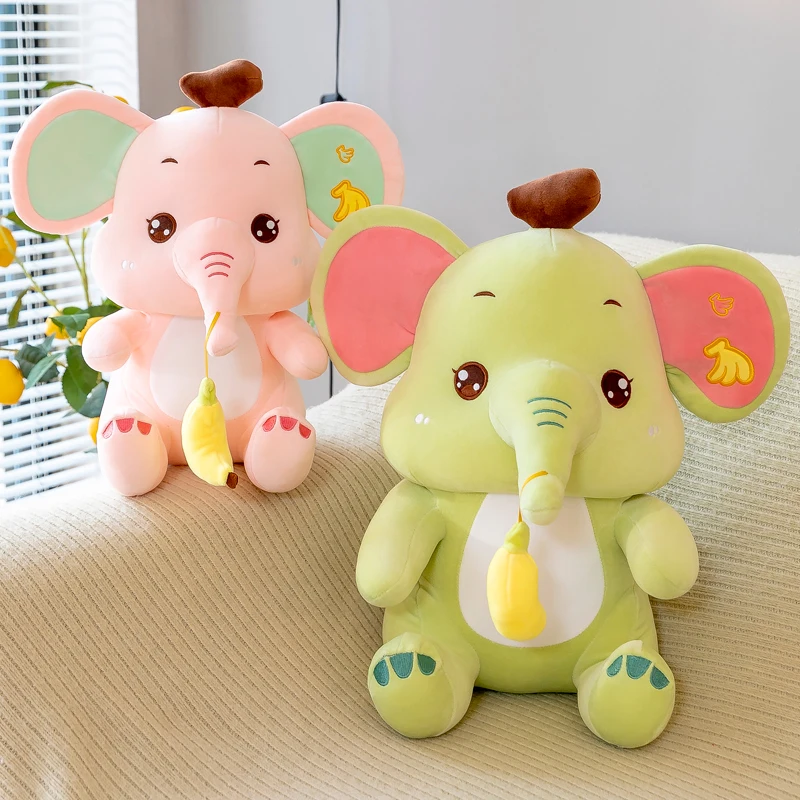 

Elephant Doll Baby Sleeps with Infants, Bites Bananas, Elephant Doll Dolls Plush Toys Shooting Props 촬영소품