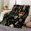 Soft Flannel Sofa Blanket TV Blanket, Soft and Warm Forest Mushroom Pattern Flannel Blanket - Great for home, travel and camping 3