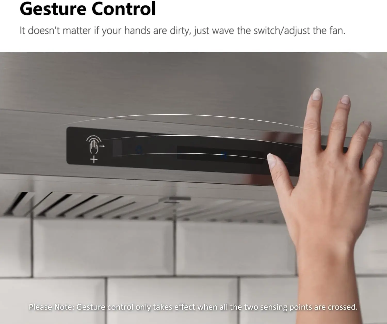 Range Hood 900 CFM Ducted/Ductless Convertible, Kitchen Chimney Vent Stainless Steel with Gesture Sensing & Touch Control Switch 3