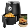 NEW 2 Quart Small Air Fryer with 50pcs Air Fryer Paper Liners, 1200W, New, Black, Nonstick Basket , 100 Recipes 1