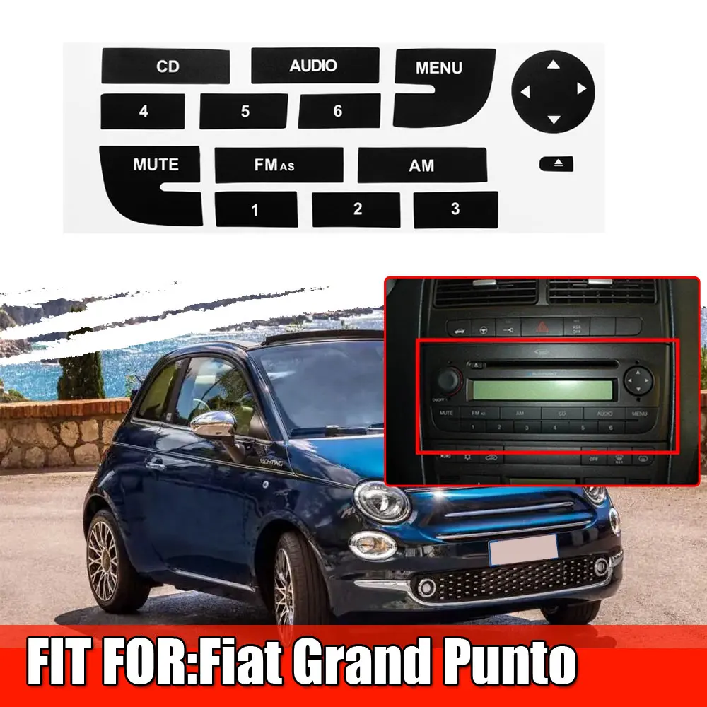 

Car Radio Button Repair Sticker for Fiat Grand Punto Radio Stereo Worn Peeling Button Repair Decals Stickers Accessories