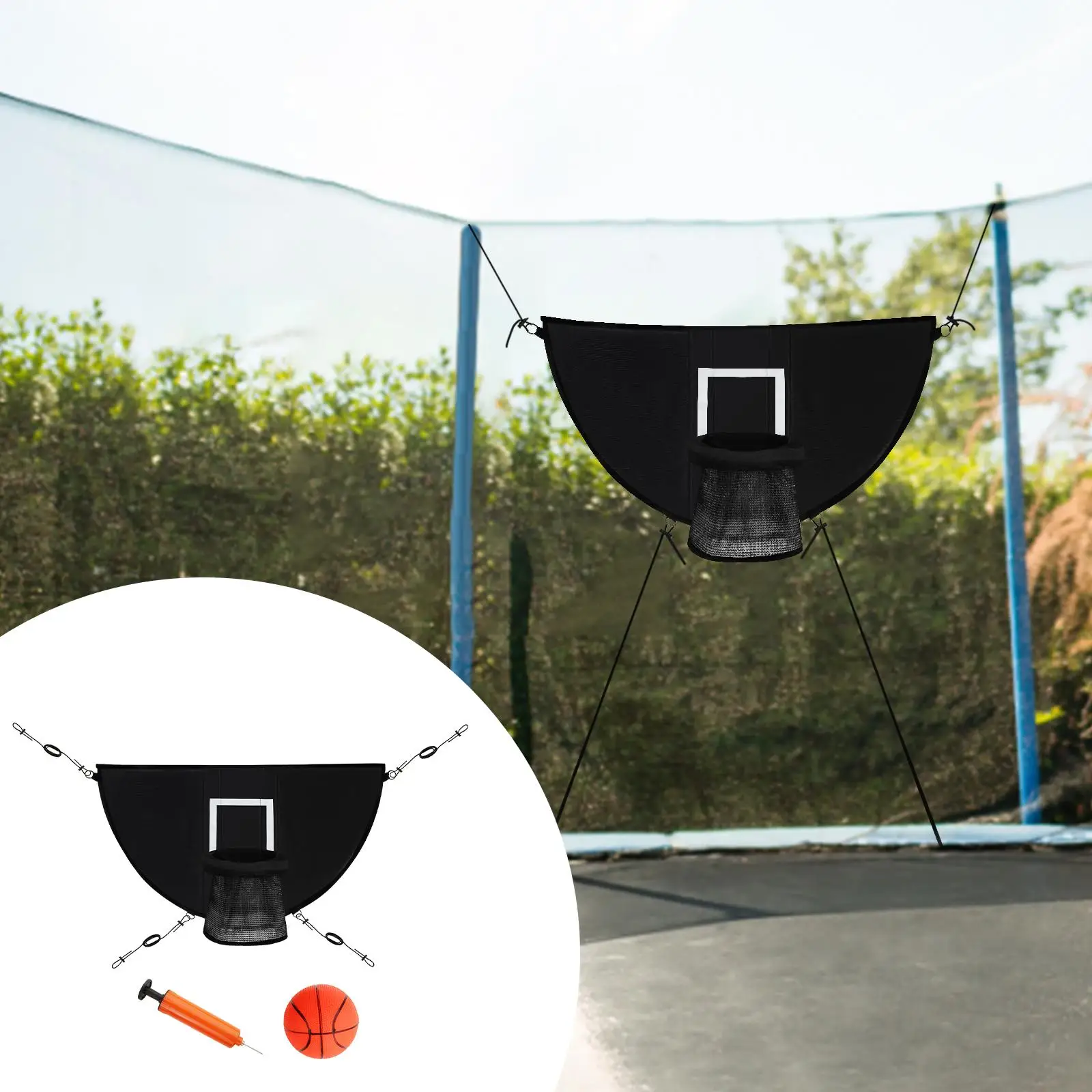 

Basketball Hoop for Trampoline Easy Installation with Basketball and Pump Boys and Girls Basketball Goal Basketball Stand