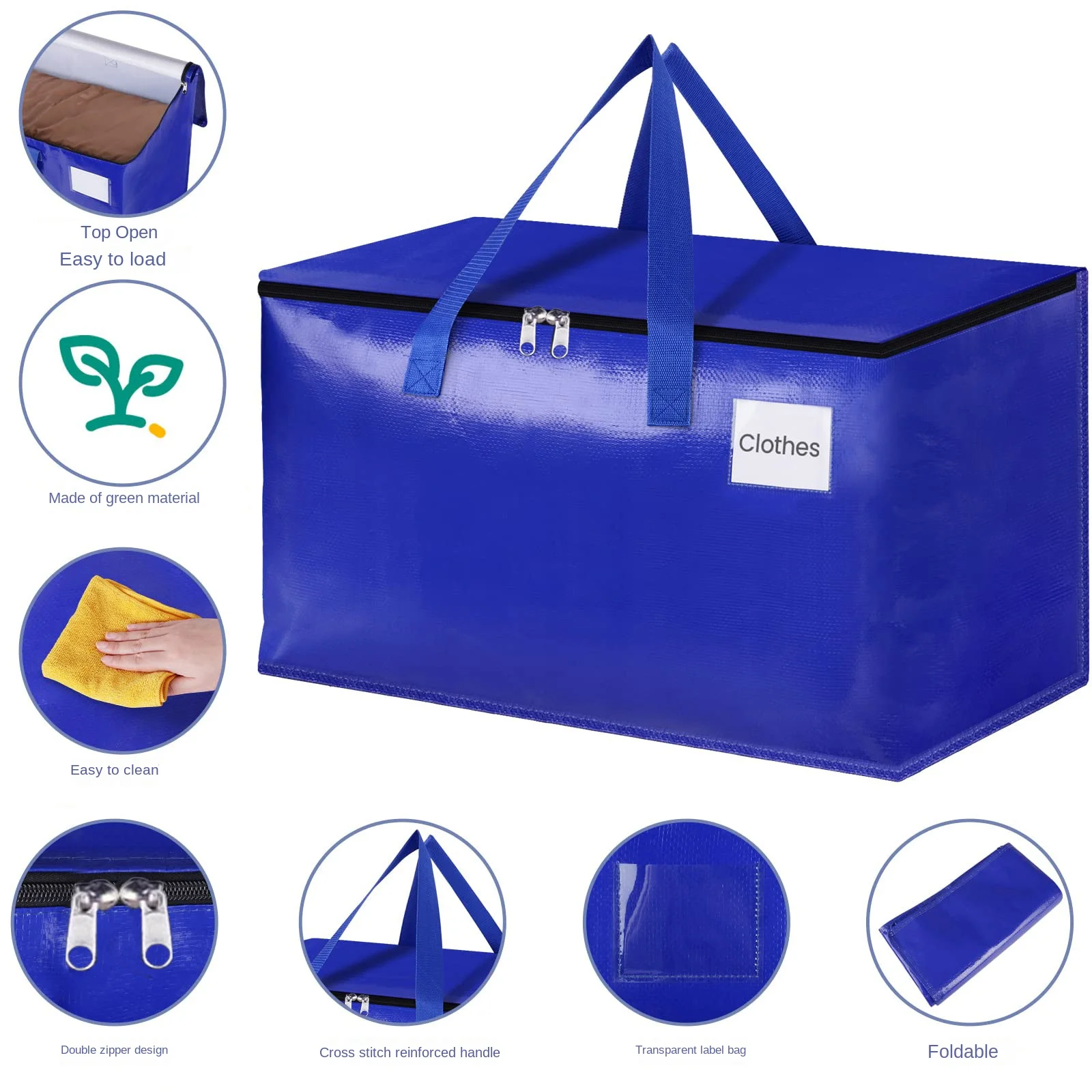 DuffelBagFoldablePortableQuiltedClothingStorageBagLargeCapacityStorageWovenBag
