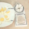 Multifunctional Egg Slicers 2-in-1 Egg Cutter Stainless Steel PP Base Cutter Mold Kitchen Gadget For Home Kitchen Picnic Camping 5