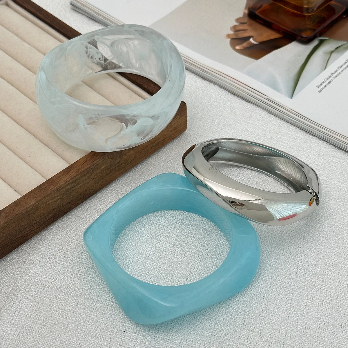希少 MOUNTAIN RESEARCH ACRYLIC BANGLE Amazon.com: Punk Multiple Color Acrylic Resin Irregular