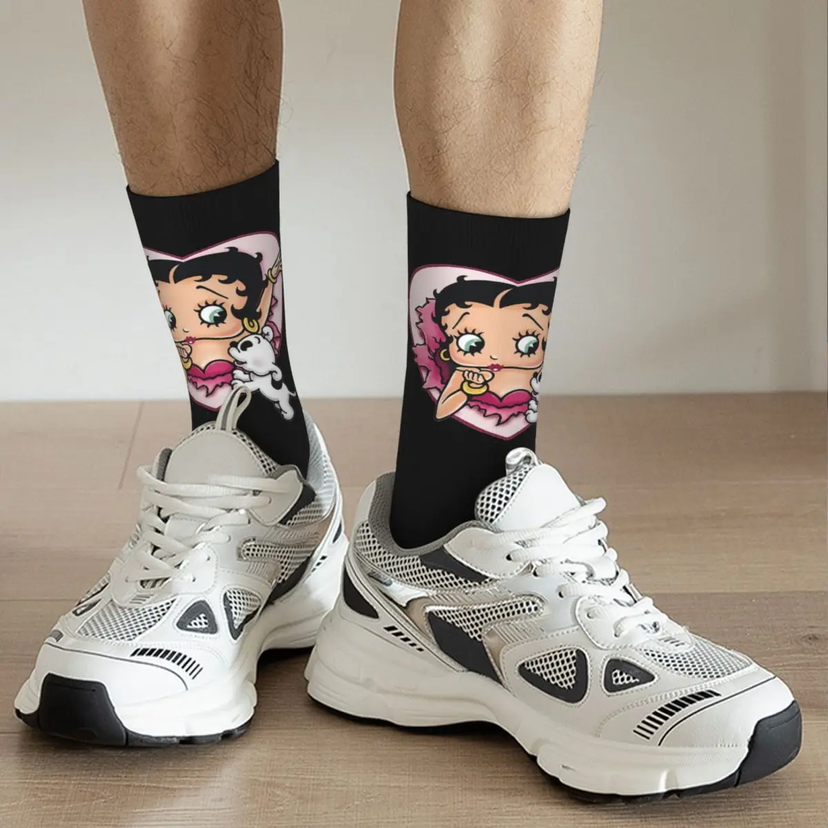 Mrs Boop Thing Crew Bettys And Her Dog Socks Harajuku Quality Stockings All Season Long Socks Accessories for Man\'s Woman Gifts