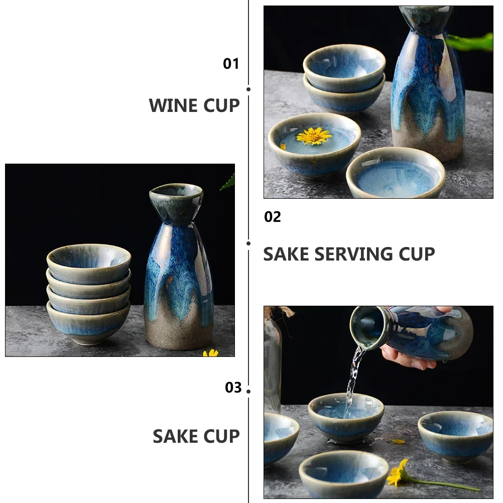 Sake Set Japanese Ceramic Cups Bottle Saki Pot Decanter Wine Sets Coldholders Warmer