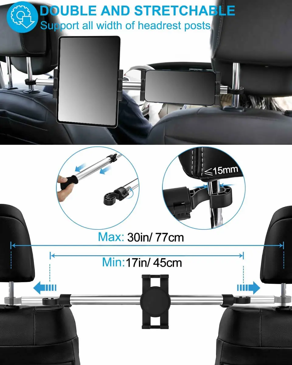 suporte no carro para ipad pro titular do carro encosto de cabeça tablet montagem braçadeira para samsung galaxy tab mais