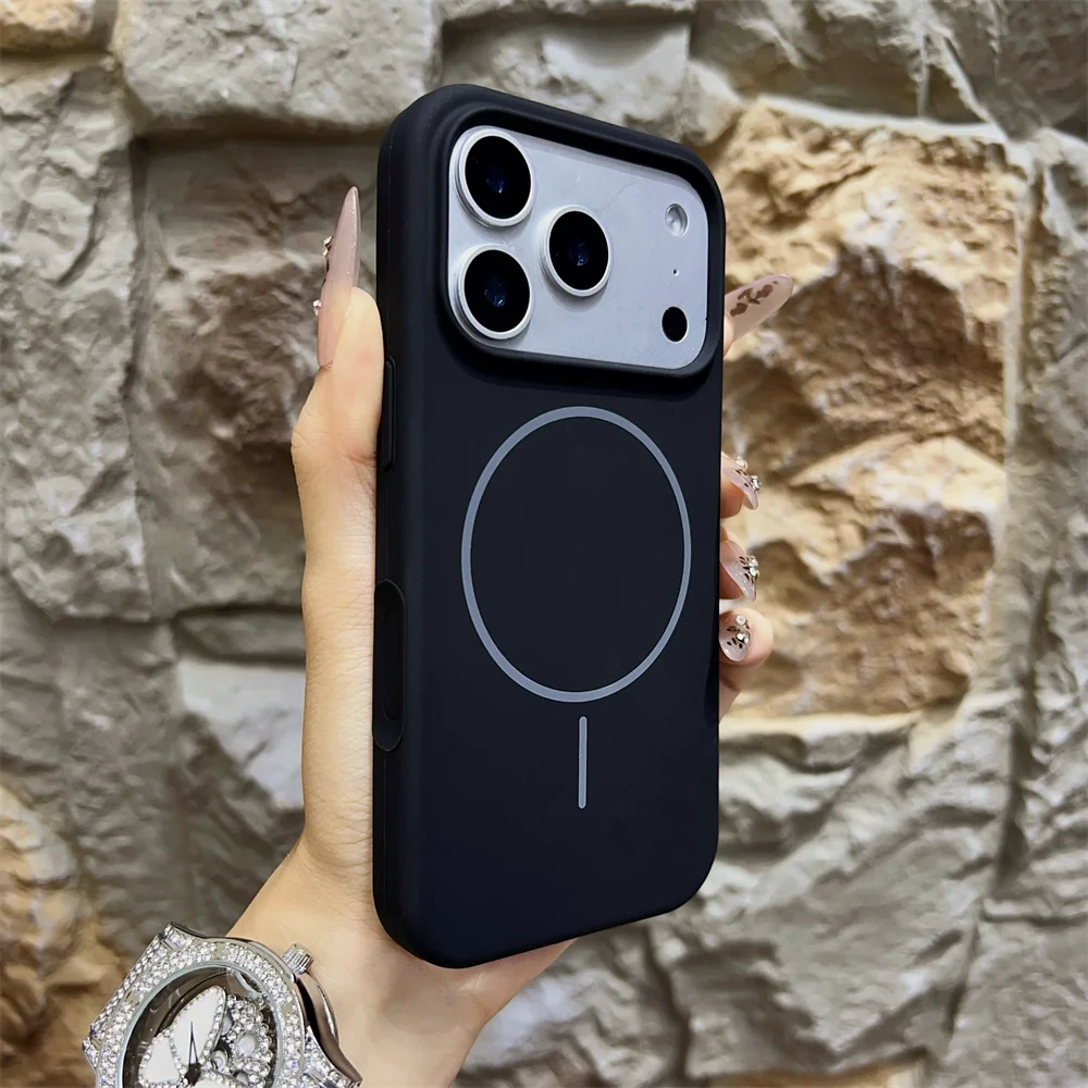 Luxury Liquid Silicone Magnetic Phone Case with Wireless Charging Compatibility