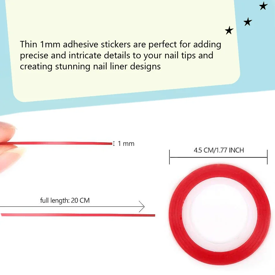 Nail Stickers 10 Rolls Nail Art Striping Tapes Nail Liner Stickers Decals 1mm Adhesive Stickers for Tips Styling