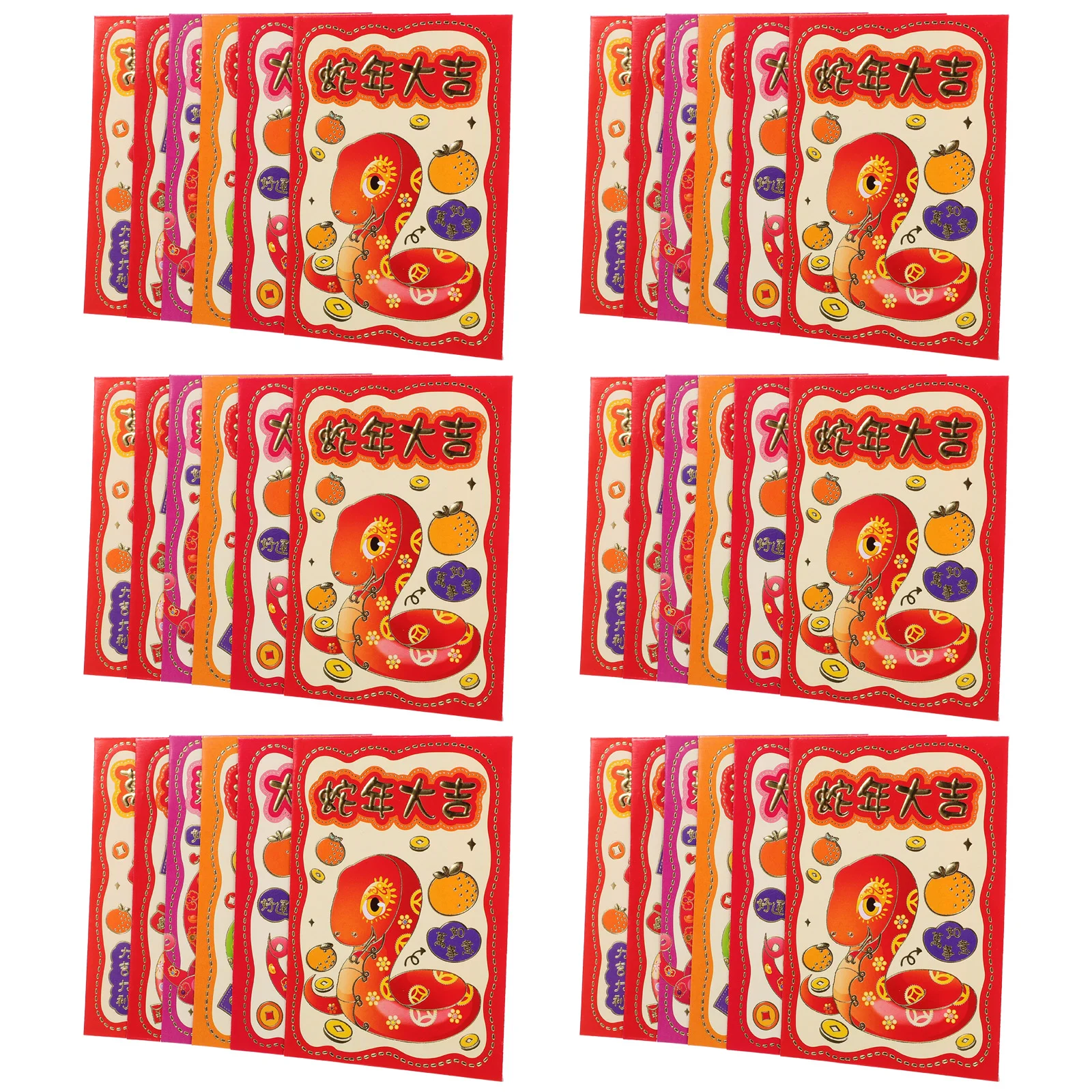 Cartoon Snake Envelopes Red Envelopes Money Bags New Year Packets Paper Pouches Gold Foil Traditional Packets Spring 36pcs