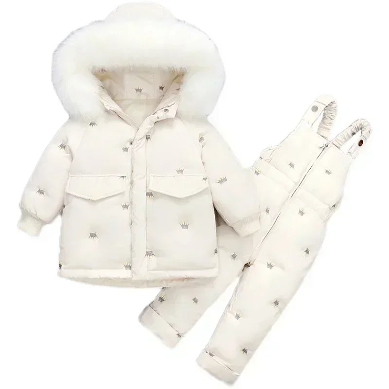 Children Down Coat Jacket jumpsuit Kids Toddler Girl Boy Clothes 2pcs Winter Outfit Suit Warm Baby Overalls Clothing Sets down jacket children jackets