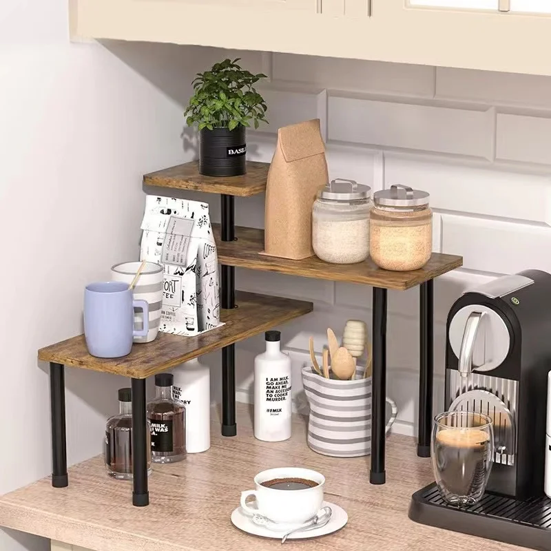 Countertop Organizer Organization 3 Tier Moveable Corner Shelf for Kitchen Bathroom Spice Rack Coffee Area Over Sink Dresser 5